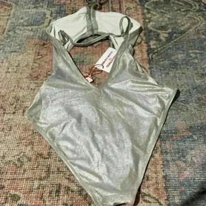 Solid & Striped one piece swim suit